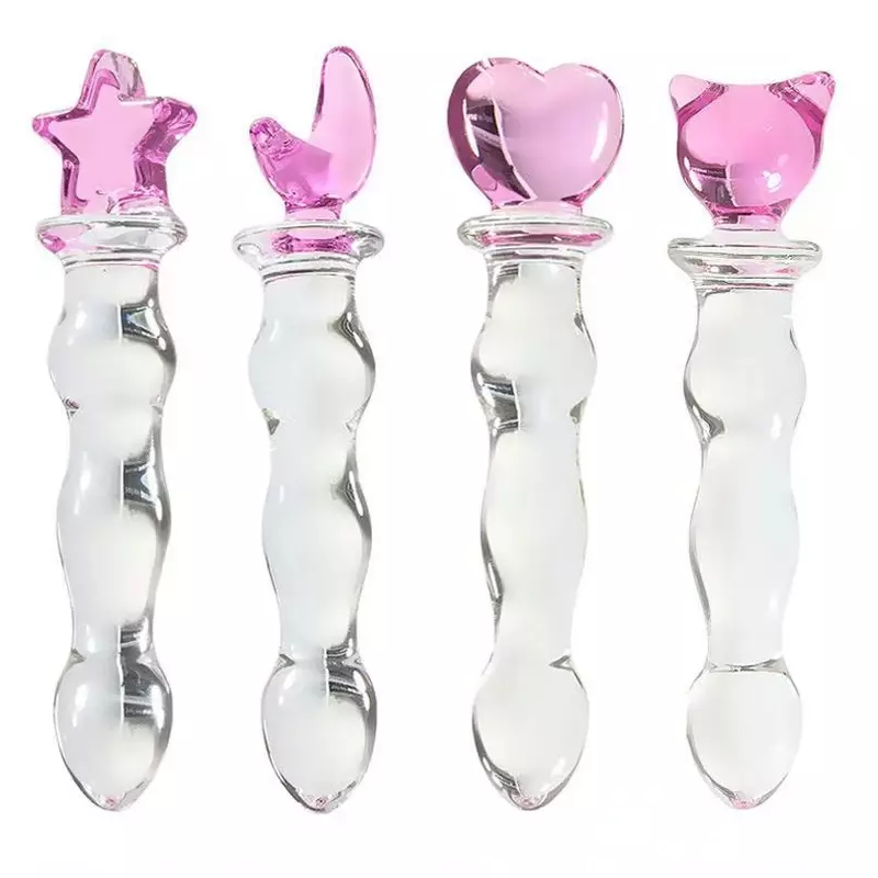 Crystal Glass Anal Plug Vaginal Anus Beads Butt Plug Sexual Toy Adult Dildo for Anal Massage Masturbation Sex Toys for Men Women
