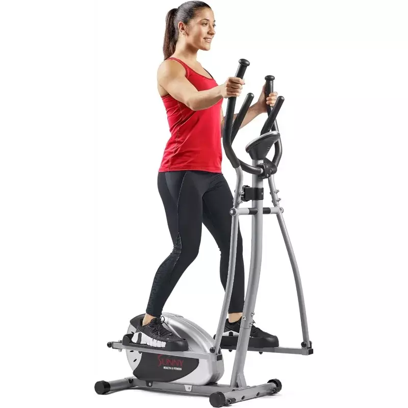 Sunny Health and Fitness Legacy Stepping Elíptica Machine, Total Body Cross Trainer, Equipamento de exercício de baixo impacto com Opti