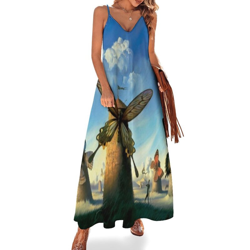 Salvador Dali ärmelloses Kleid Sommerkleid Frauen Abendkleid Frau Kleidung Frauen Sommer Overall