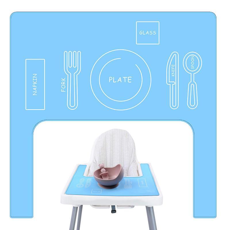 Anti-derrapante Food Placemat para cadeira alta, seguro e reutilizável, fácil de limpar, Finger Food Placemats para crianças e bebês