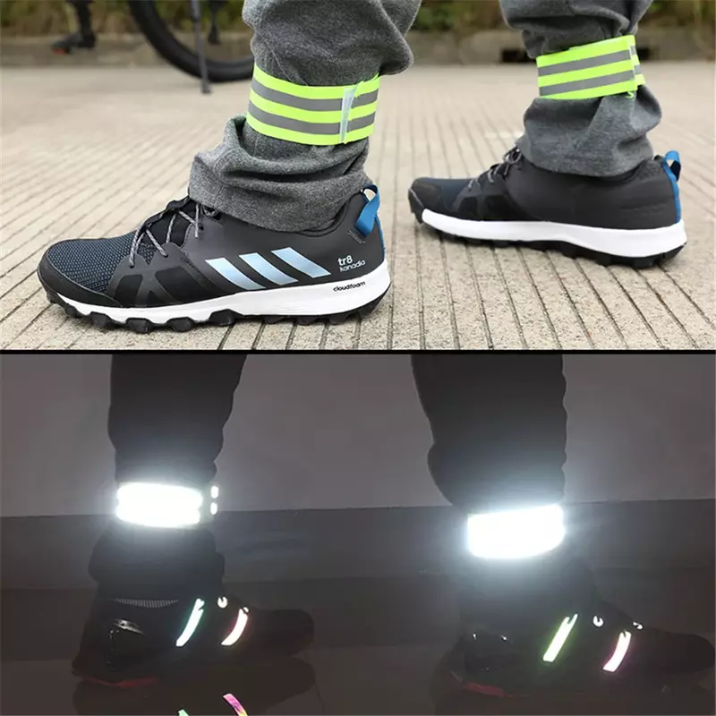 10Pcs แถบสะท้อนแสงสำหรับข้อมือข้อเท้าขาสูง Reflect สำหรับ Night เดินขี่จักรยานวิ่งสะท้อนความปลอดภัย