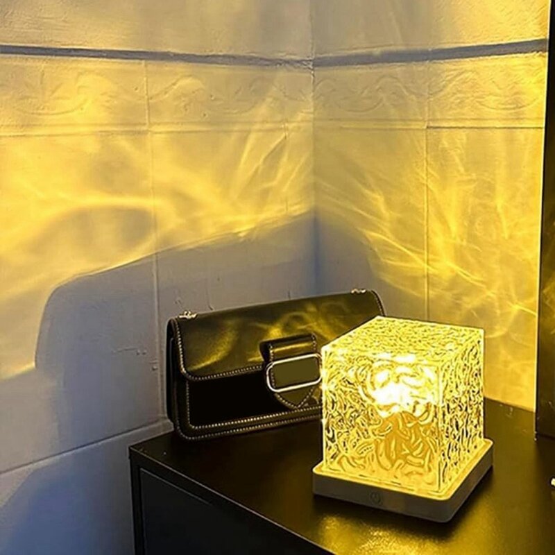 Wave-Cube Lamp Ocean Wave Projector 16 Color Water Wave Effect Lights For Bedroom