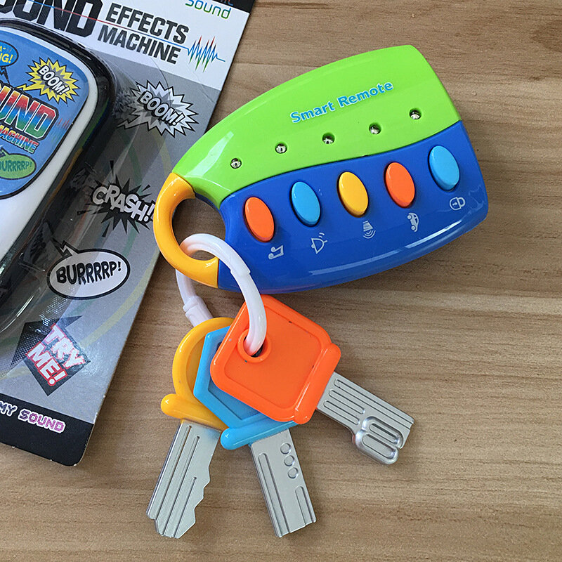 سلسلة مفاتيح السيارة الملونة شكل الموسيقى صوت الطفل لعب للتعلم