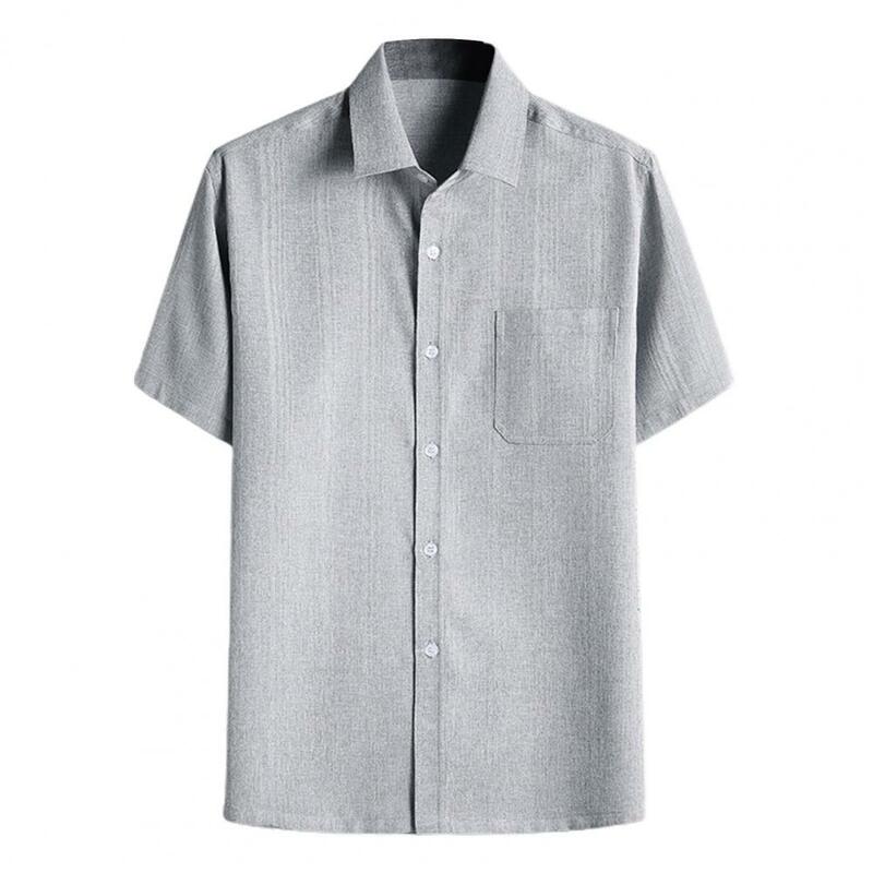 Koszula męska w paski z pojedynczym biustem lato Temperament luźna koszula na odzież na co dzień