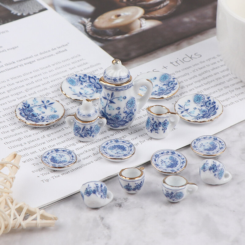 1:6 1:12 Set di tazze da tè in porcellana in miniatura stoviglie di fiori cucina mobili per casa delle bambole giocattoli per bambini tazze da tè regali di natale