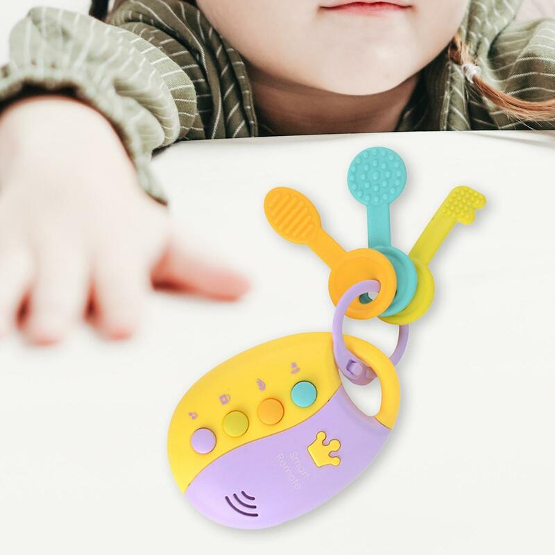 Mainan kunci jarak jauh interaktif gantungan kunci mainan untuk 6 sampai 12 bulan anak balita