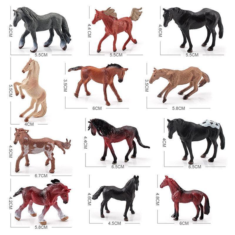 Modelos de caballos de animales realistas, figuras de acción y Juguete, emulación sólida, Appaloosa, Hannover, Clydesdale, Quarter Arabian Horse