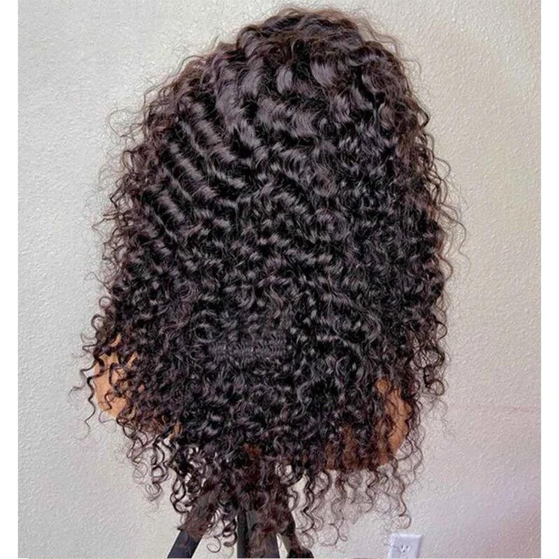 Soft Long 26‘’ Density180 Black Kinky Curly   For Black Women Lace Front Wig BabyHair Heat Resistant Preplucked Glueless  Daily