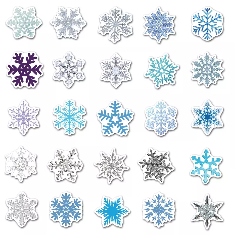 Impermeável Natal Snowflake Graffiti Etiqueta, estética decorativa, Bagagem, Laptop, Jornal, Scrapbook, Crianças, 10 pcs, 30 pcs, 50pcs