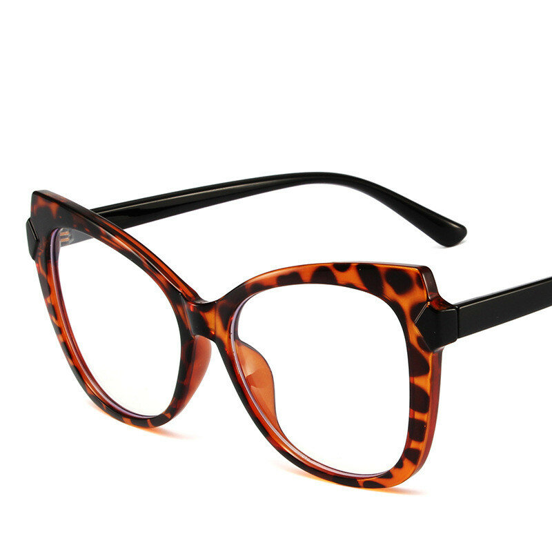 نظارات نسائية موضة جديدة باللون الأزرق الفاتح بإطار عين القطة نظارات ليوبارد للسيدات نظارات قراءة أنيقة على شكل نظارات للسيدات
