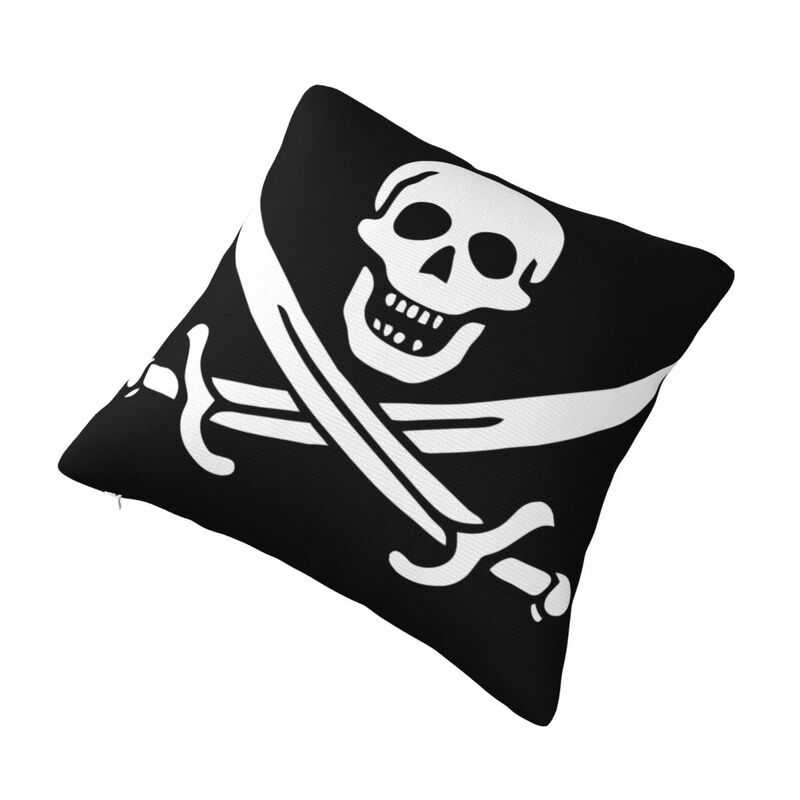 Funda de almohada cuadrada de la bandera pirata de Jack Rackham para sofá
