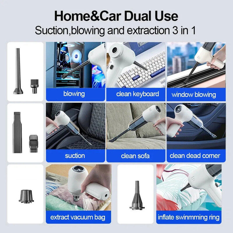 MIJIA-Aspirador de pó sem fio para carro, Máquina de limpeza portátil, sucção forte, eletrodoméstico, Xiaomi, 1900000PA