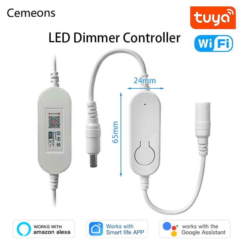 TUYA LED Dimmer Controller Wifi DC12V-24V Smart interruttore di regolazione monocolore per LED Strip Light funziona con Echo Alexa Google