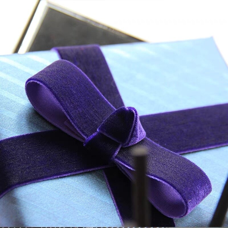 6mm/9mm/15mm/25mm 5Yards Single Face Velvet Ribbon for Handmade Gift Bouquet Wrapping Party Decoration Christmas Inelastic