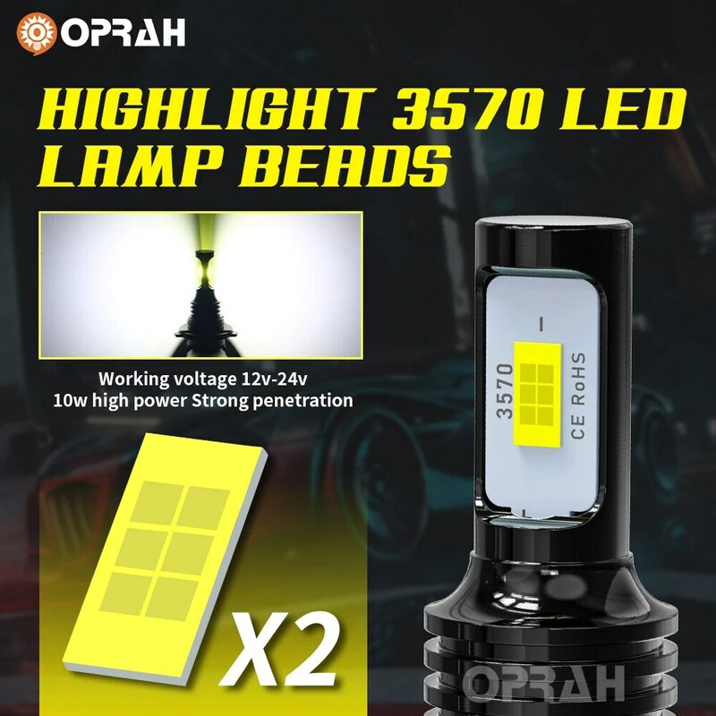 2pcs Super Bright LED H7 H1 H3 H11 H4 9005 9006 H27 880 881 Fog Light For Car Signal Lamp Headlight DRL Canbus 3570SMD 12V White