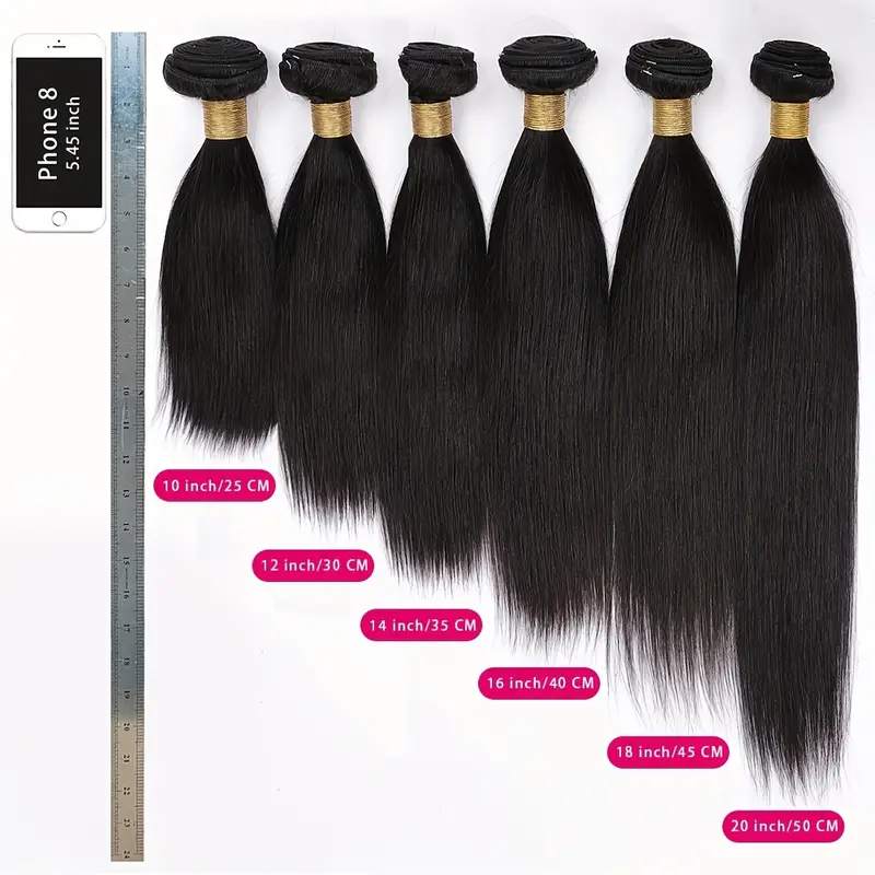 Sophia-Tissage en Lot Brésilien 100% Remy Naturel Lisse, Extension de Cheveux, Trame, 12 A, 30 Pouces, 1 3 4 Lots