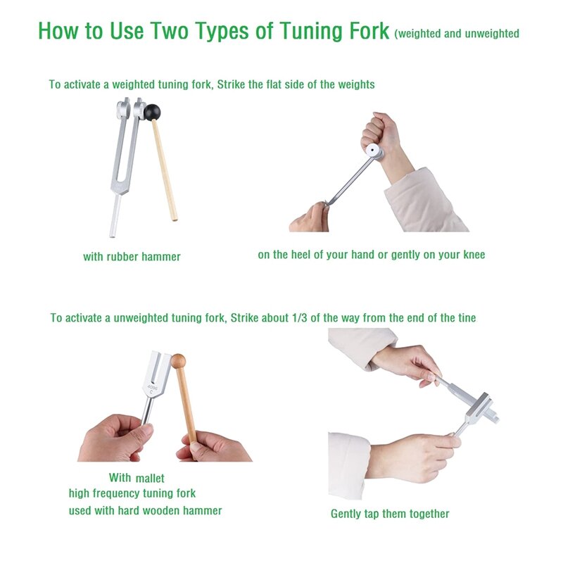 Tuning Fork Set(128Hz, OM 136.1Hz, MI 528Hz, 4096Hz) or (528C 528HZ ),For Healing Chakra,Sound Therapy,Reliever Stress