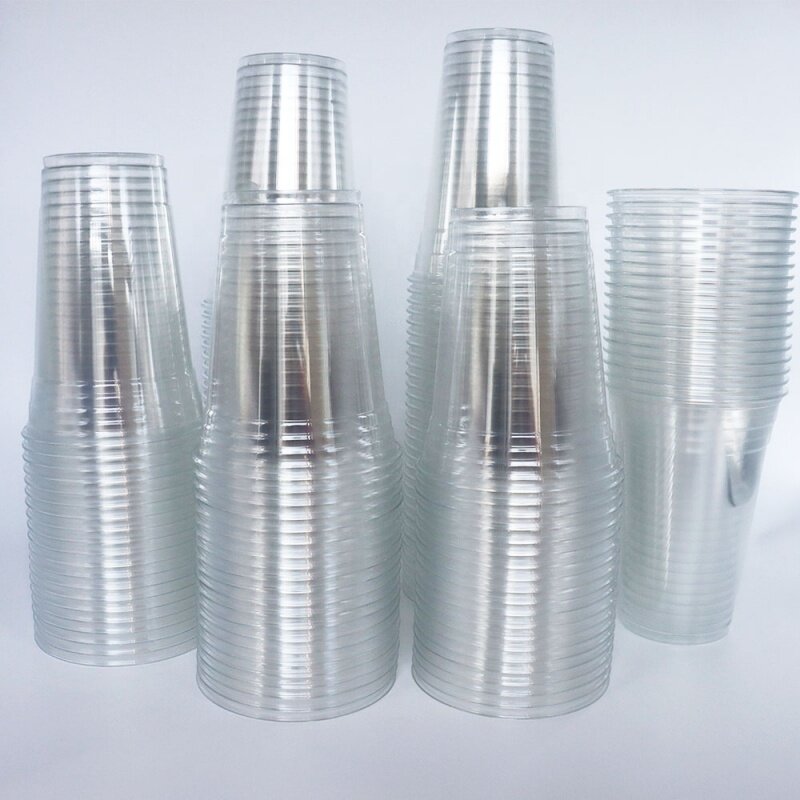 Copos plásticos com gole através de tampas chá, café, copos descartáveis, produto personalizado, venda direta da fábrica