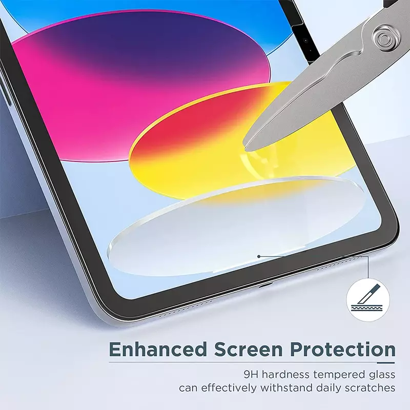 Protecteur d'écran pour Apple iPad 10 10.9 pouces 2022 A2757 A2777, verre à couverture complète pour iPad 10e génération 10.9