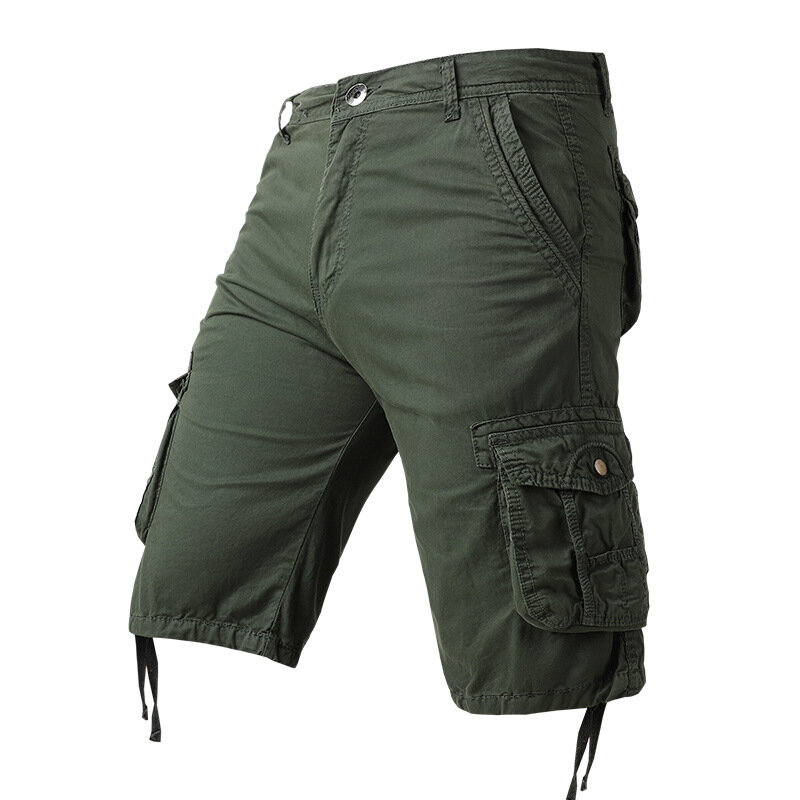 Calções leves de carga tático masculino, calções de trabalho 3/4 do joelho, Capri masculino, caminhadas, calças de caça, moda ao ar livre