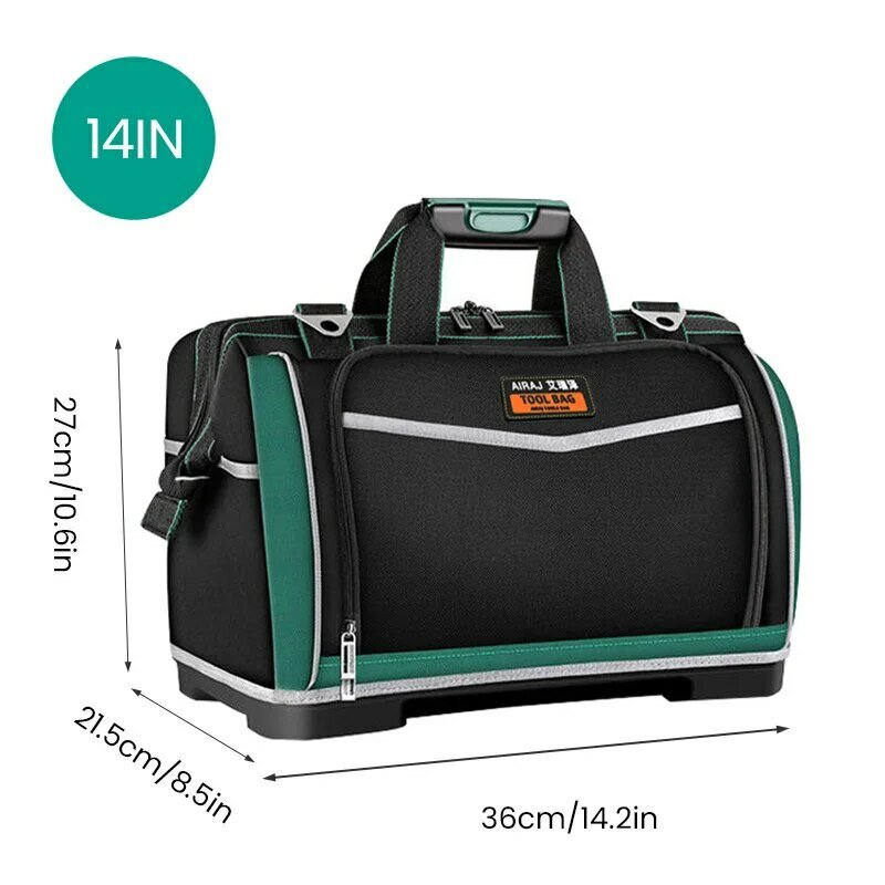 Airaj กระเป๋าเครื่องมือ18in 16in 14in แบบหนากันน้ำด้านล่างแม่พิมพ์หลายกระเป๋าเครื่องมือปากกว้าง Tali bahu ปรับได้