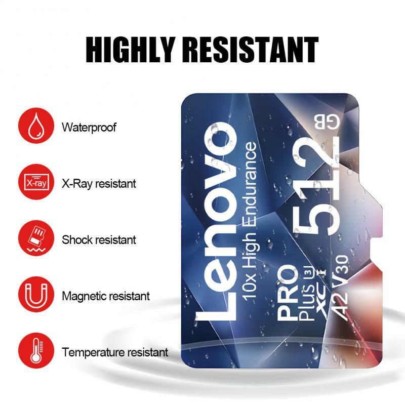 Lenovo kartu memori SD 2TB C10, kartu SD mikro TF Class10 SD/TF 128/256/512GB kartu SD Mini untuk ponsel Nintendo Switch