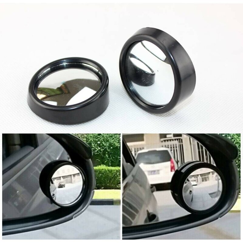 2*Car Rearview Mirror Van Blind Spot Convex Wide-angle (100R) Lens Side View Wide Angle Adjustable 360 Degree Rotation