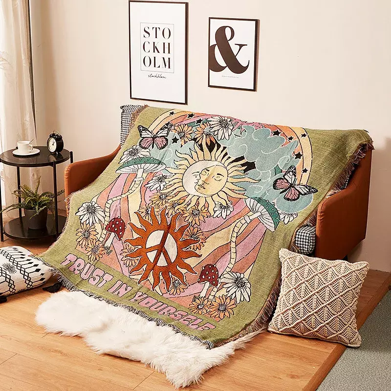 Плед-одеяло джунглей с геометрическим рисунком Тигра для дивана, абстрактный декоративный подвесной гобелен, одеяла, ковер, домашний декор