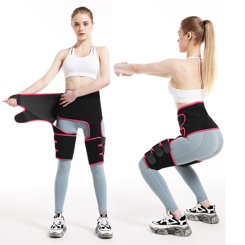 3 In 1 Women High Waist Traine Thigh Trimmer Neoprene Sweat Shapewear Slimming Leg Body Shaper Adjustable Slimming Belt  Wrap