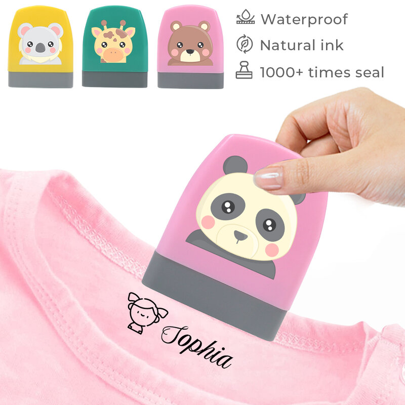 Cute Cartoon Animals Custom Children'S Name Stamp Diy For Clothes Name Stamper Stamping On Books Or Schoolbags For Nursing