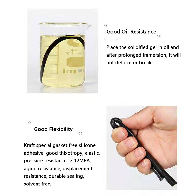 Kafuter High Quality 55g K-586 Black Sealant Silicone Waterproof Resistant To Oil Resist High Temperature Sealant Strong Glue