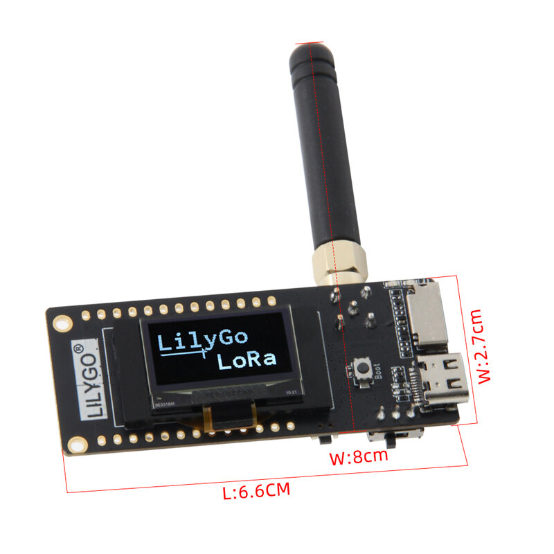 LILYGO® T3S3 V1.0 ESP32-S3 LoRa SX1280 2.4G Papan Pengembangan WiFi Bluetooth Modul Nirkabel 0.96 Inci OLED Tampilan Tipe-c