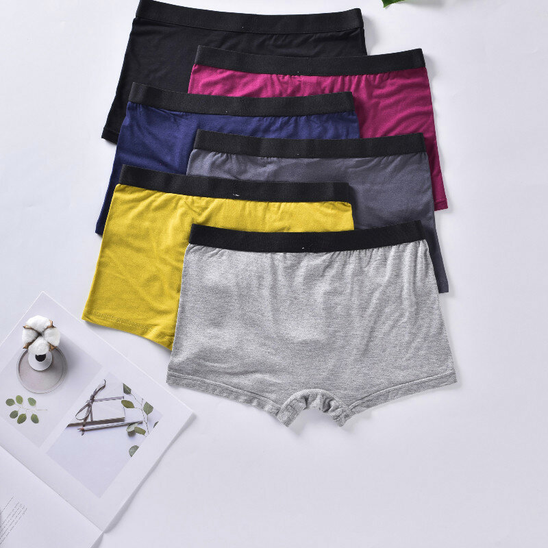 Men's Sexy, Breathable, Comfortable Shorts Underwear Solid Color Cotton Soft Classic Fashion Elastic Flat Angle Underwear