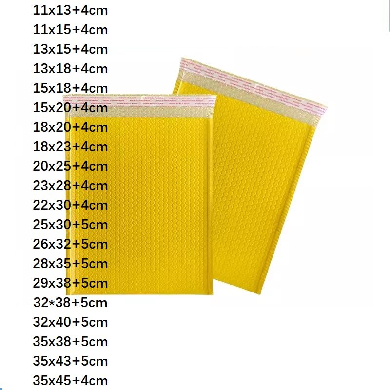 Маленькие большие пузырчатые пакеты желтого цвета для упаковки конвертов, конвертов, почтовых пакетов, пузырчатые конверты для небольшого бизнеса, упаковка для доставки 11x13