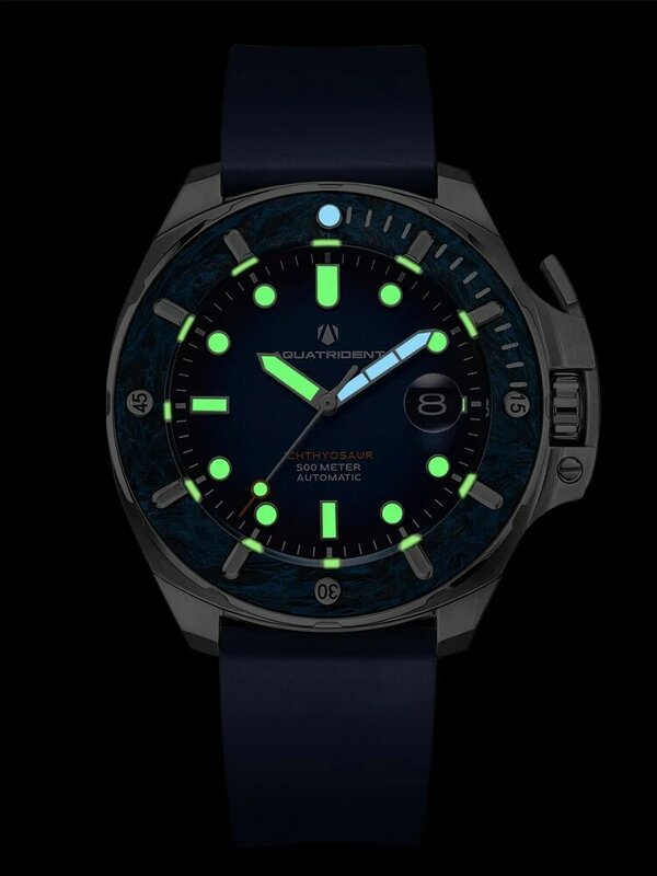 Aquatrident Carbon Fibre 45MM Deep Dive MEN'S Luxury Leisure Watch NH35 Automatic Mechanical Sapphire Watch 500M Waterproof