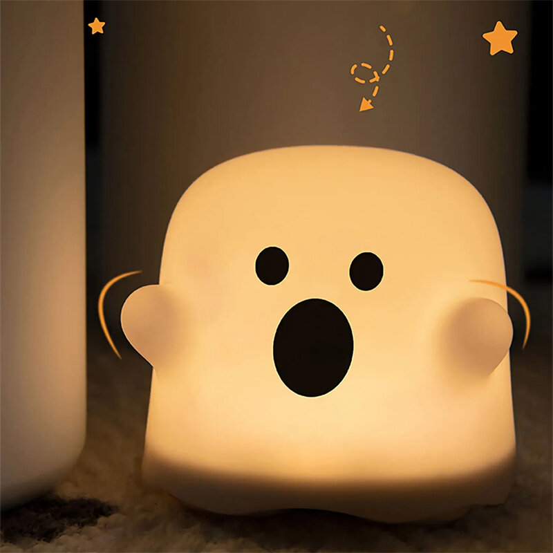Luz nocturna de silicona para decoración del hogar, lámpara LED con Sensor táctil para mesita de noche, dormitorio de niña, decoración de sala de estar, cumpleaños de niños