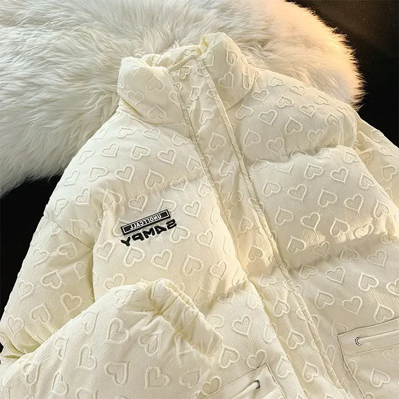 Женская зимняя хлопковая куртка с воротником-стойкой и карманами