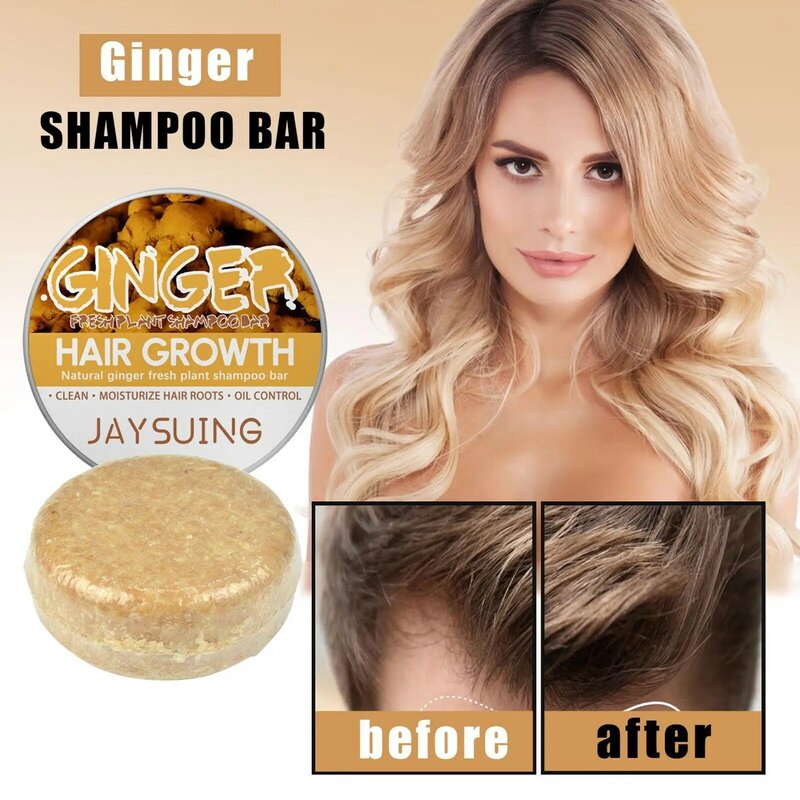 60g zenzero Shampoo sapone acqua Silicone Oil Free Ginger Oil Pack sapone Shampoo uomo fatto a mano essenziale N7O2