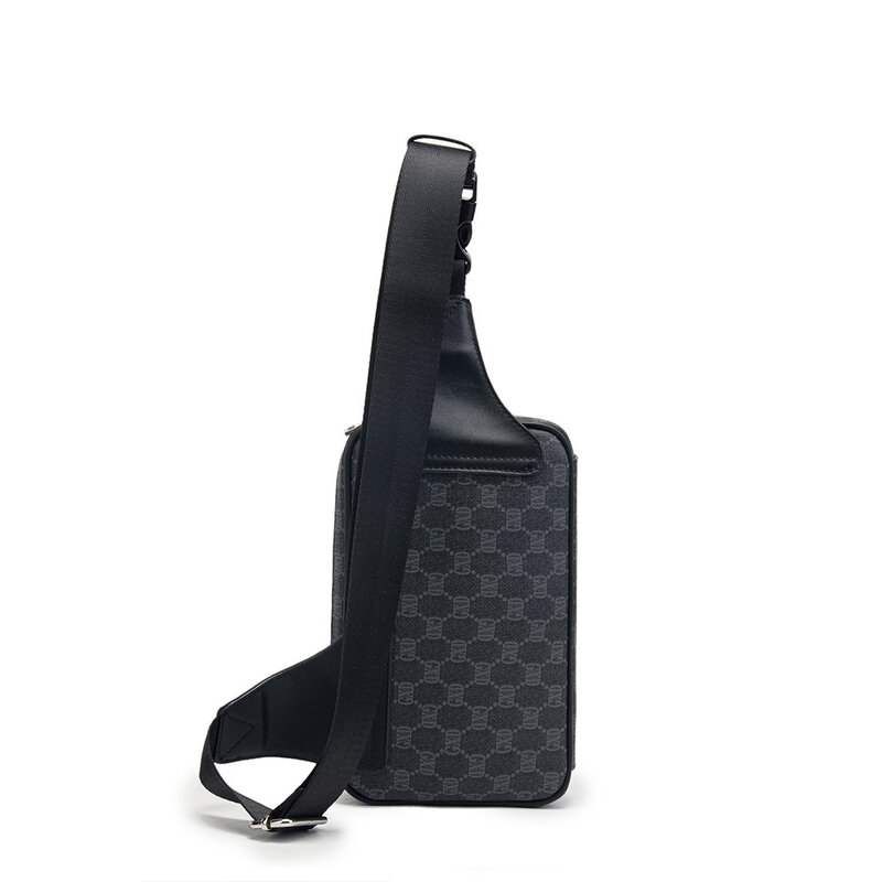 Impermeável PU Shoulder Bag para homens, Mobile Phone Waistpack, conveniente saco de peito, impressão retro, lazer, esportes ao ar livre, bicicleta, moda