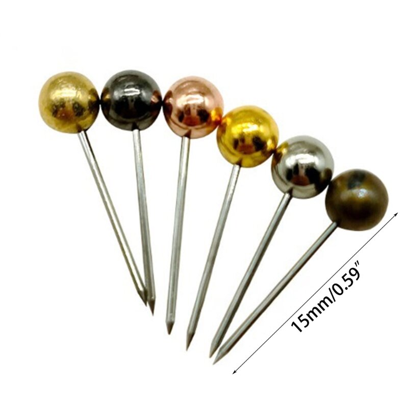 480/500Pieces Ball-shape Pushpins Map Pins for Cork Board, Metallic Sewing Pins for Fabric Clothing DIY Sewing Crafts Dropship