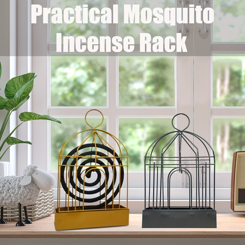 Soporte de bobina de mosquitos para jaula de pájaros, soporte de hierro ignífugo portátil para el hogar, caja portátil colgante, novedad