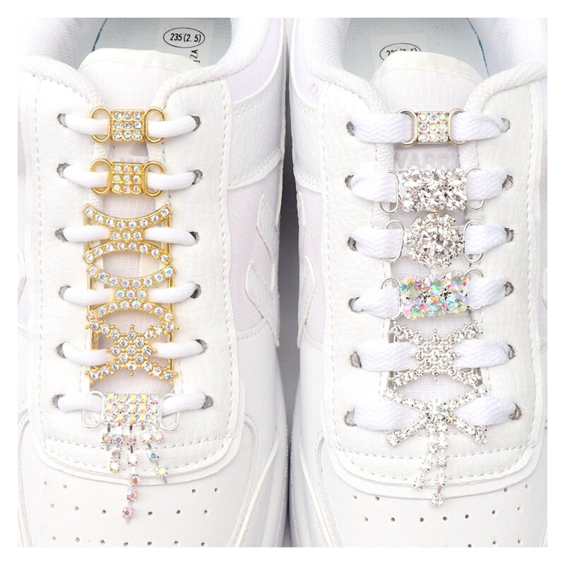 Diamond AF1 decorazioni per scarpe lacci per scarpe ciondoli con fibbia in metallo accessori per scarpe con strass di lusso lacci in metallo Lock Sneaker 1 paio