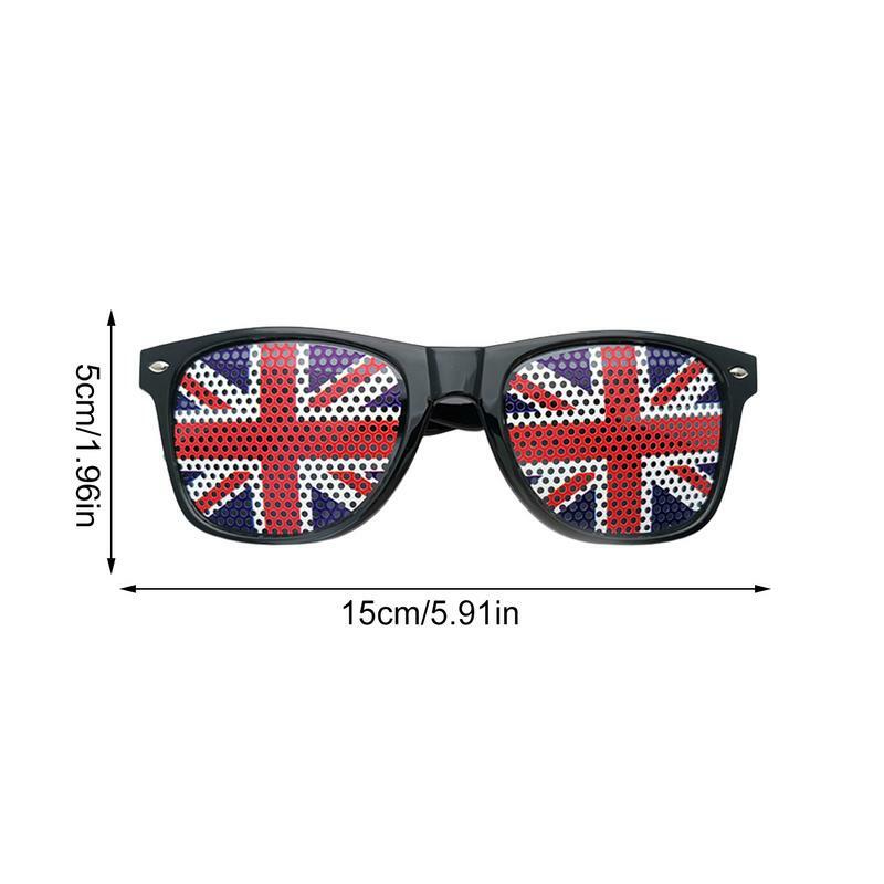 Union Jack Glasses Photo Booth Props For 2023 Queen Jubilee Queen Jubilee Sunglasses Patriotic Flag Novelty Costume For Party