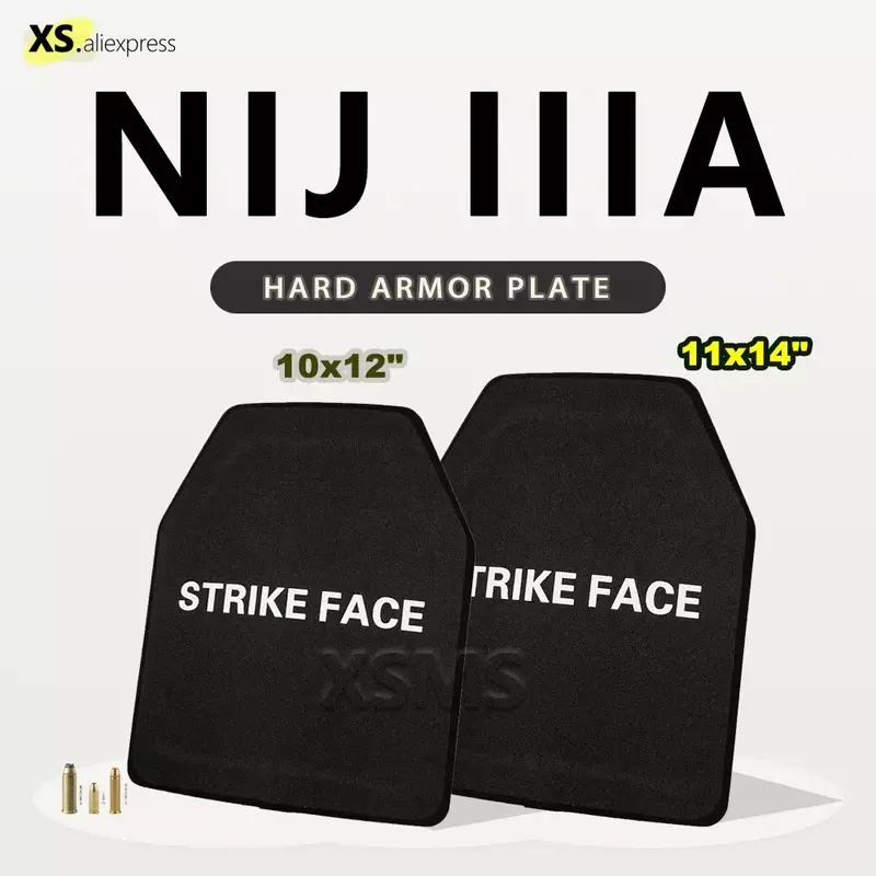NIJ 3A IIIA Bulletproof Plate 1/2Pcs 10x12 or 11x14 Ballistic Panels Backpack Armor Panel Against 9mm .44Mag