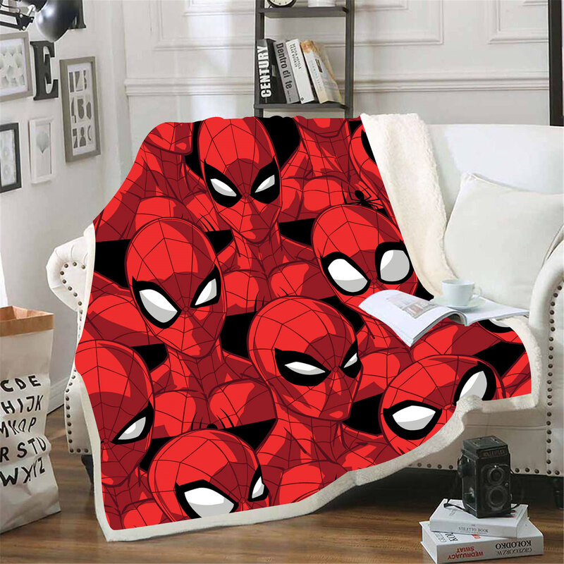 Spider-Man Winter Baby Blanket Anime Plush Furry Blankets Throws For Bed Fleece