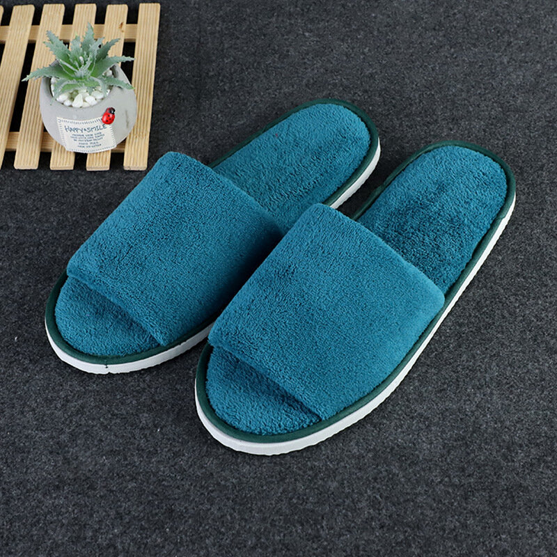 Breathable Half Pack Slippers Winter Coral Fleece Slippers Hotel Home Guest Indoor Shoes Non-slip Disposable Warm Slippers