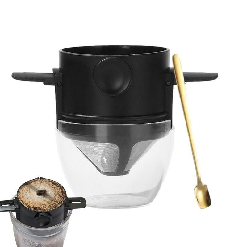 Wlać dwuwarstwowy filtr do kawy ekspresu do kawy z uchwyt składany łatwym w użyciu i czystym lejem filtr do kawy
