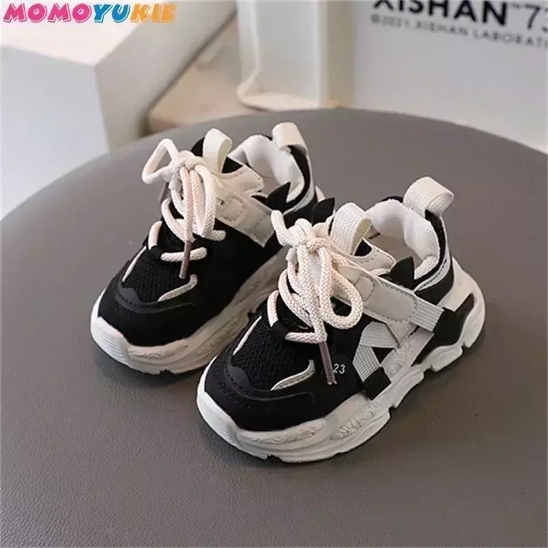 Детские кроссовки для мальчиков и девочек, сетчатые дышащие кроссовки с перекрестной шнуровкой, спортивная обувь для бега на открытом воздухе, весна-осень 2023
