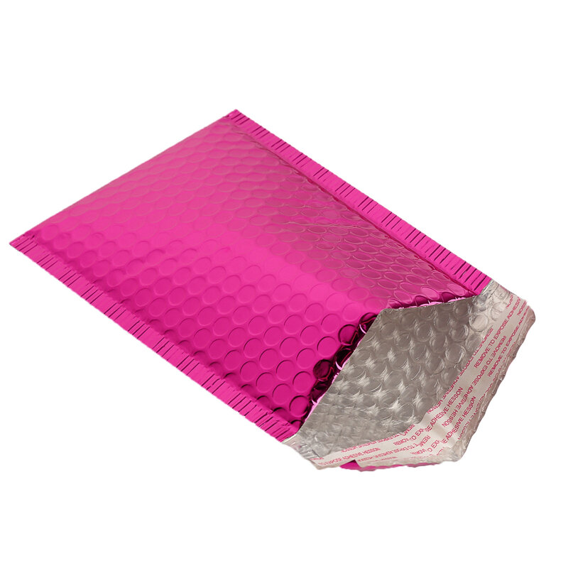 Sobres de papel de aluminio para correo de burbujas, bolsas acolchadas de oro rosa, autoselladas, bolsa de embalaje adhesiva, 50 piezas