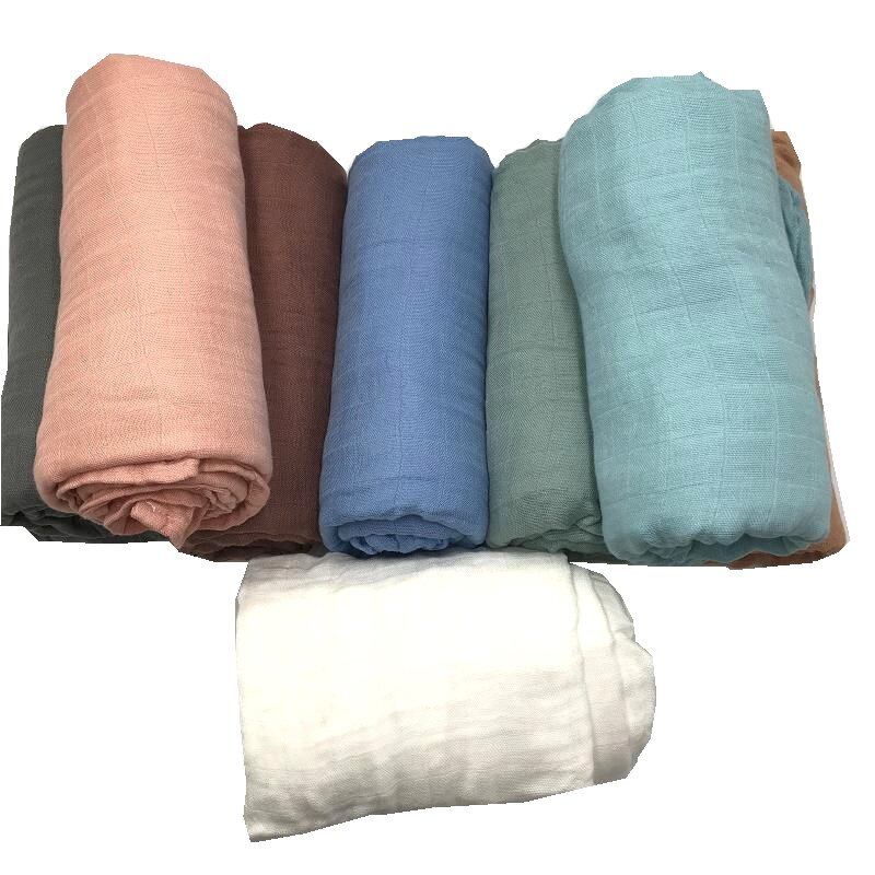 Hot sale modem design solid color super soft baby blanket 70% bamboo 30% cotton blanket baby muslin swaddle blanket